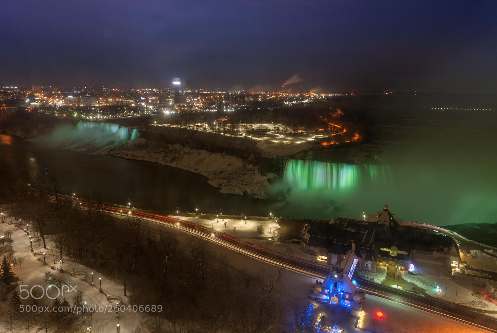 Nikon D80 sample photo. Niagara falls with light photography