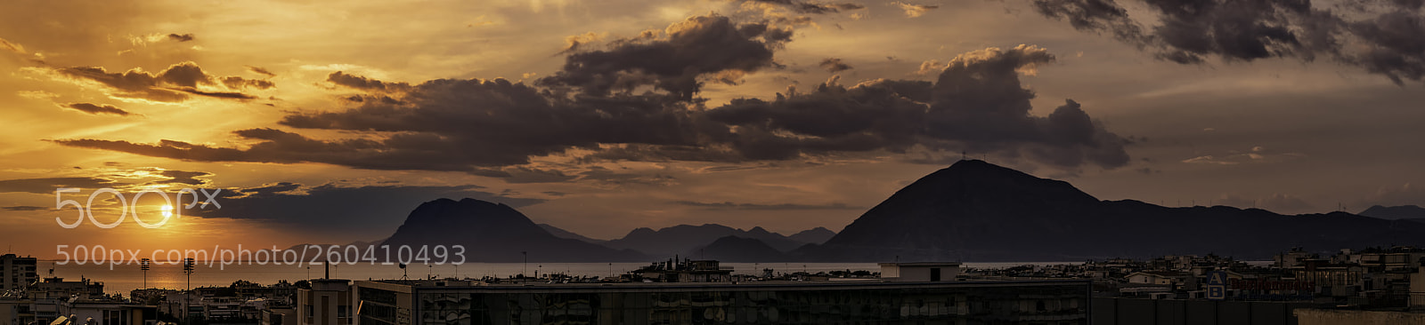 Nikon D3300 sample photo. Patras sunset panorama photography