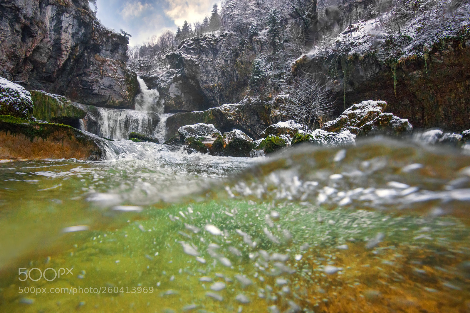Nikon D800 sample photo. Winter waterfall photography