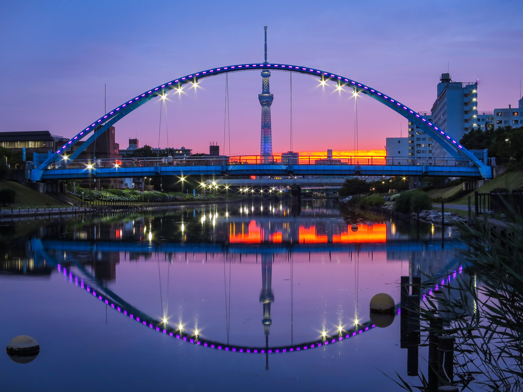 Canon PowerShot S120 sample photo. Reflections of arch bridge and tokyo skytree photography