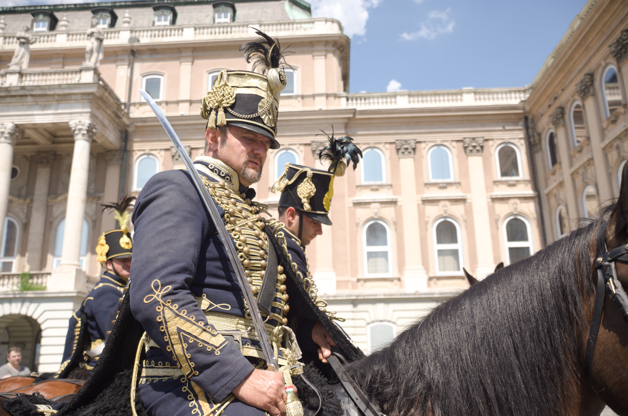 Nikon D3 sample photo. Hungarian husar on the old castle photography