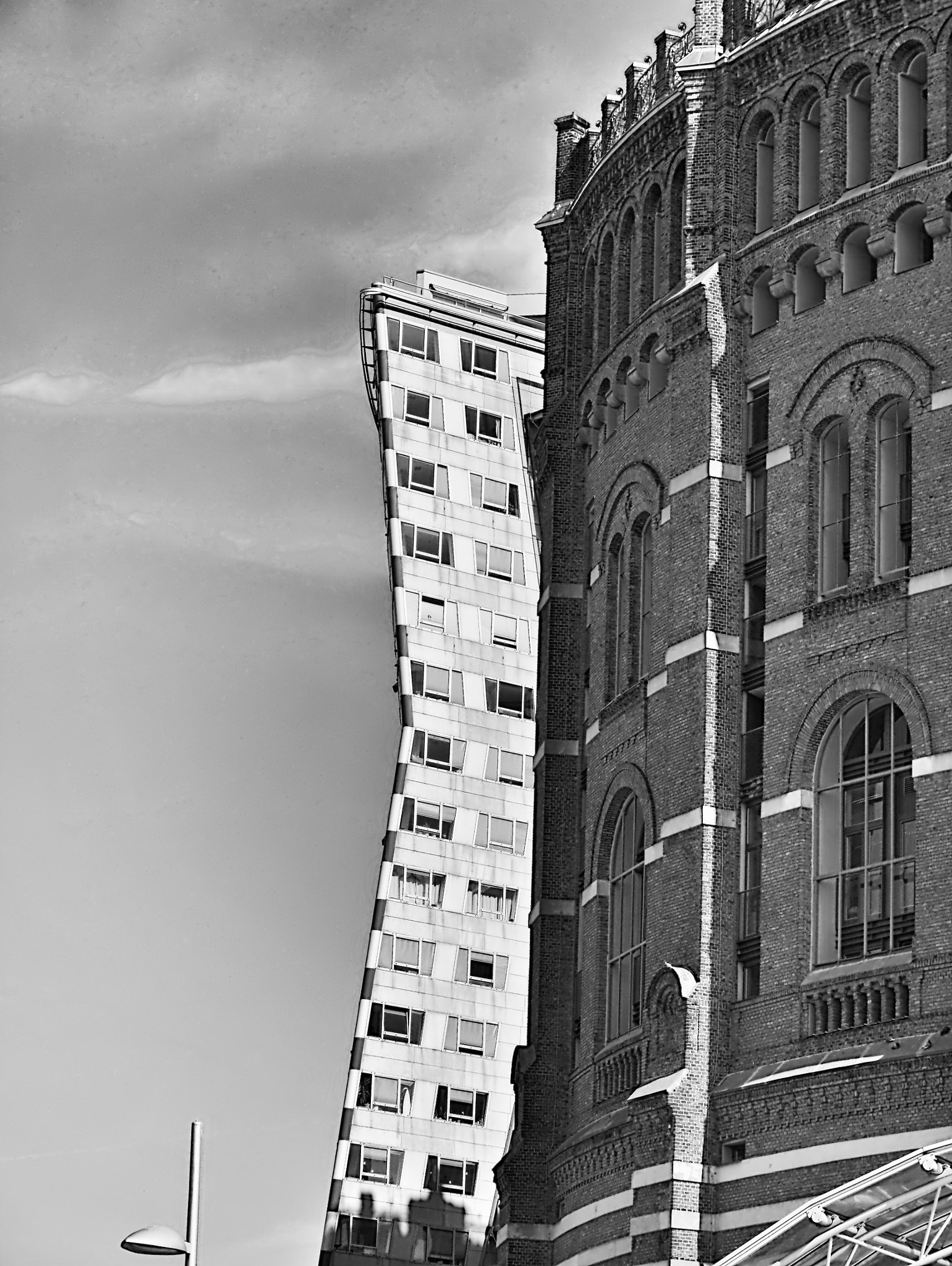Panasonic DMC-G81 sample photo. Gasometer wien_bw photography