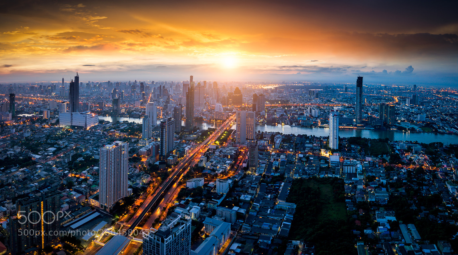 DJI FC220 sample photo. Aerial view of bangkok photography