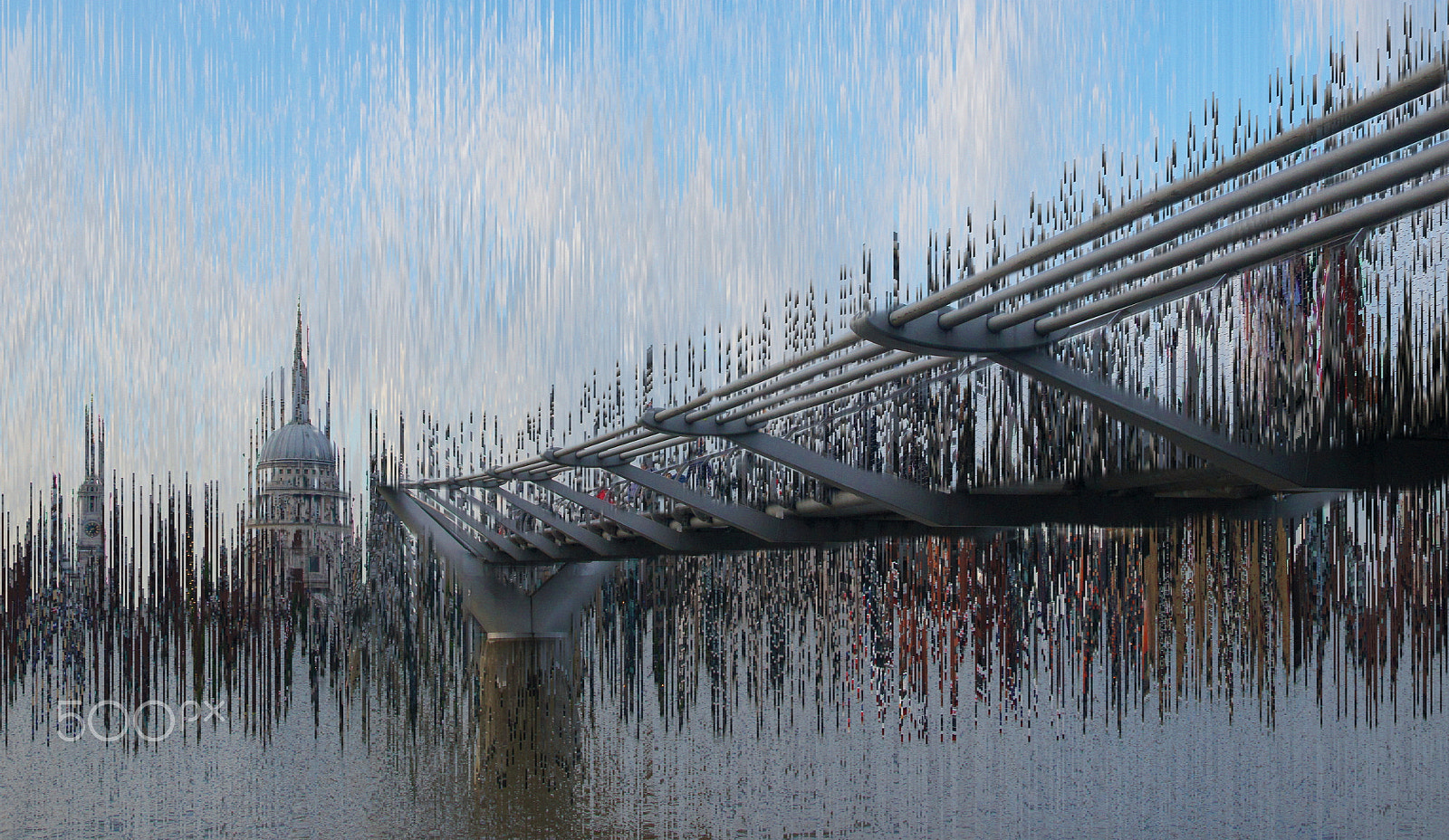 Sony Alpha DSLR-A580 sample photo. Millennium bridge in stripes photography