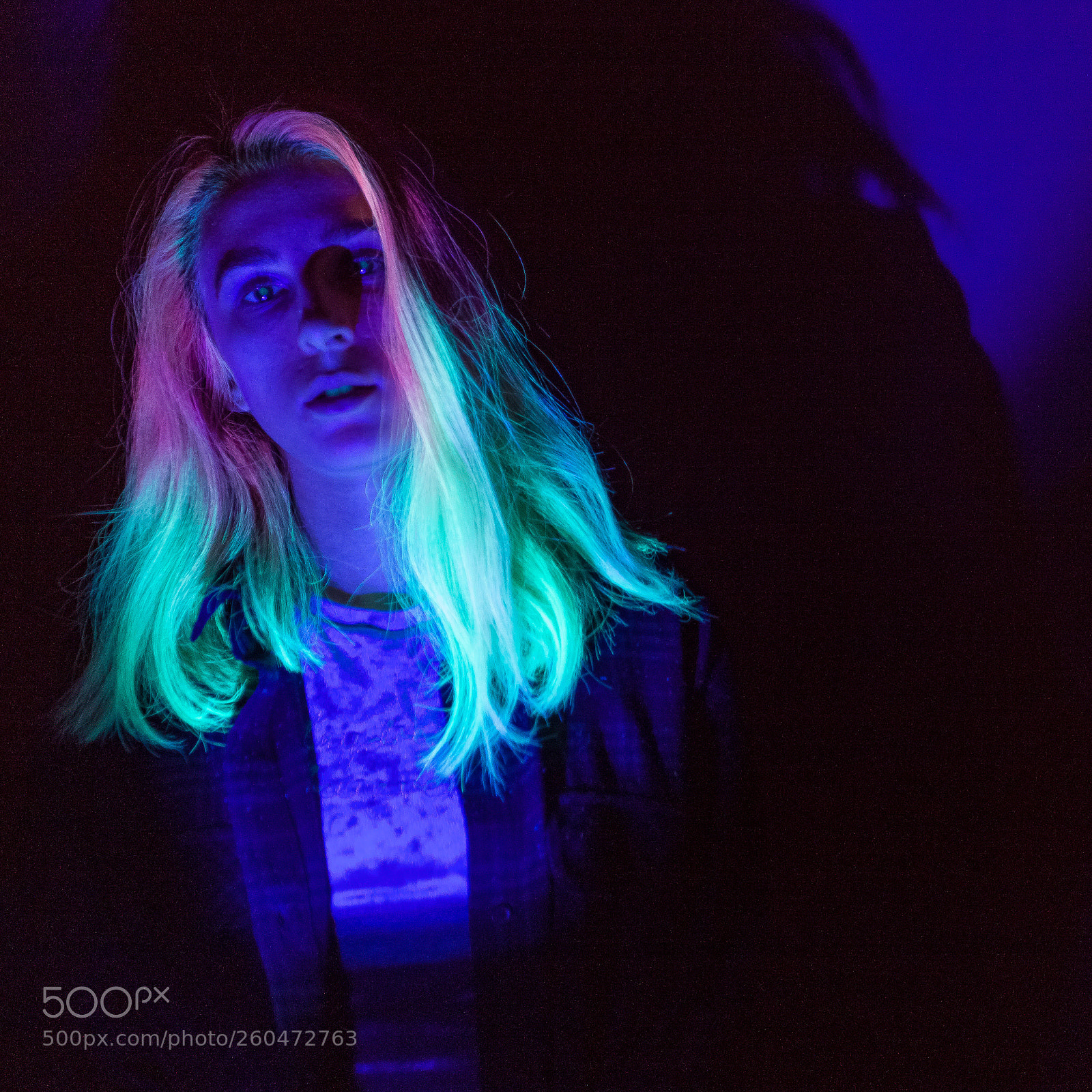 Canon EOS 5D Mark II sample photo. Self portrait with fluorescent photography