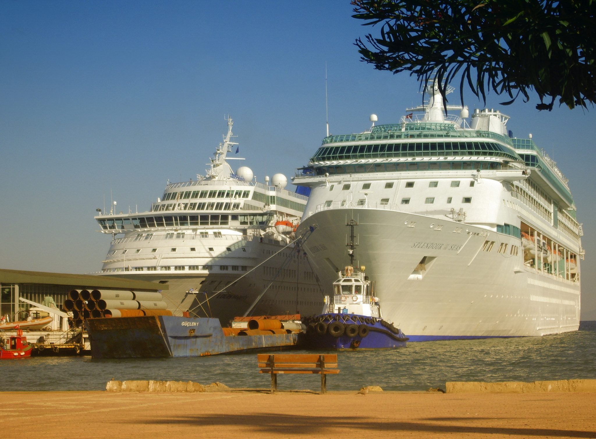 Samsung Digimax S830 / Kenox S830 sample photo. Big boats in kusadasi port, turkey. photography