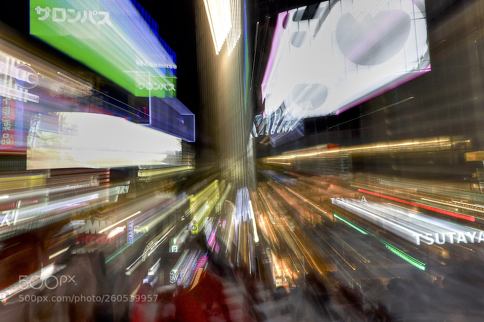 Canon EOS 6D Mark II sample photo. Shibuya zoom burst photography