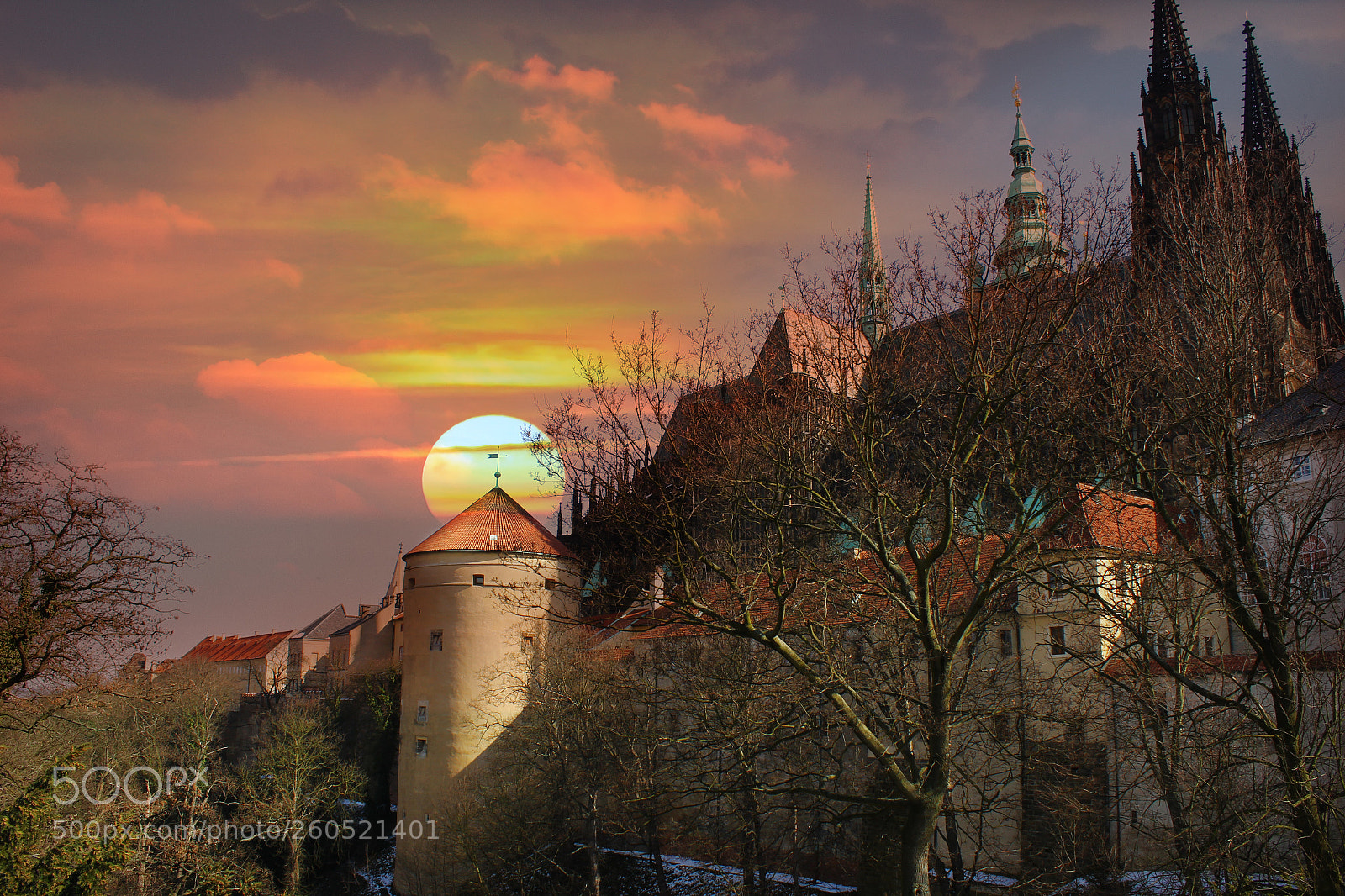 Canon EOS 550D (EOS Rebel T2i / EOS Kiss X4) sample photo. Prague castle sunset photography