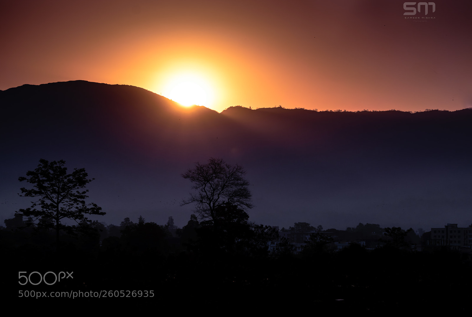 Nikon D5300 sample photo. Sunrise behind mountain photography