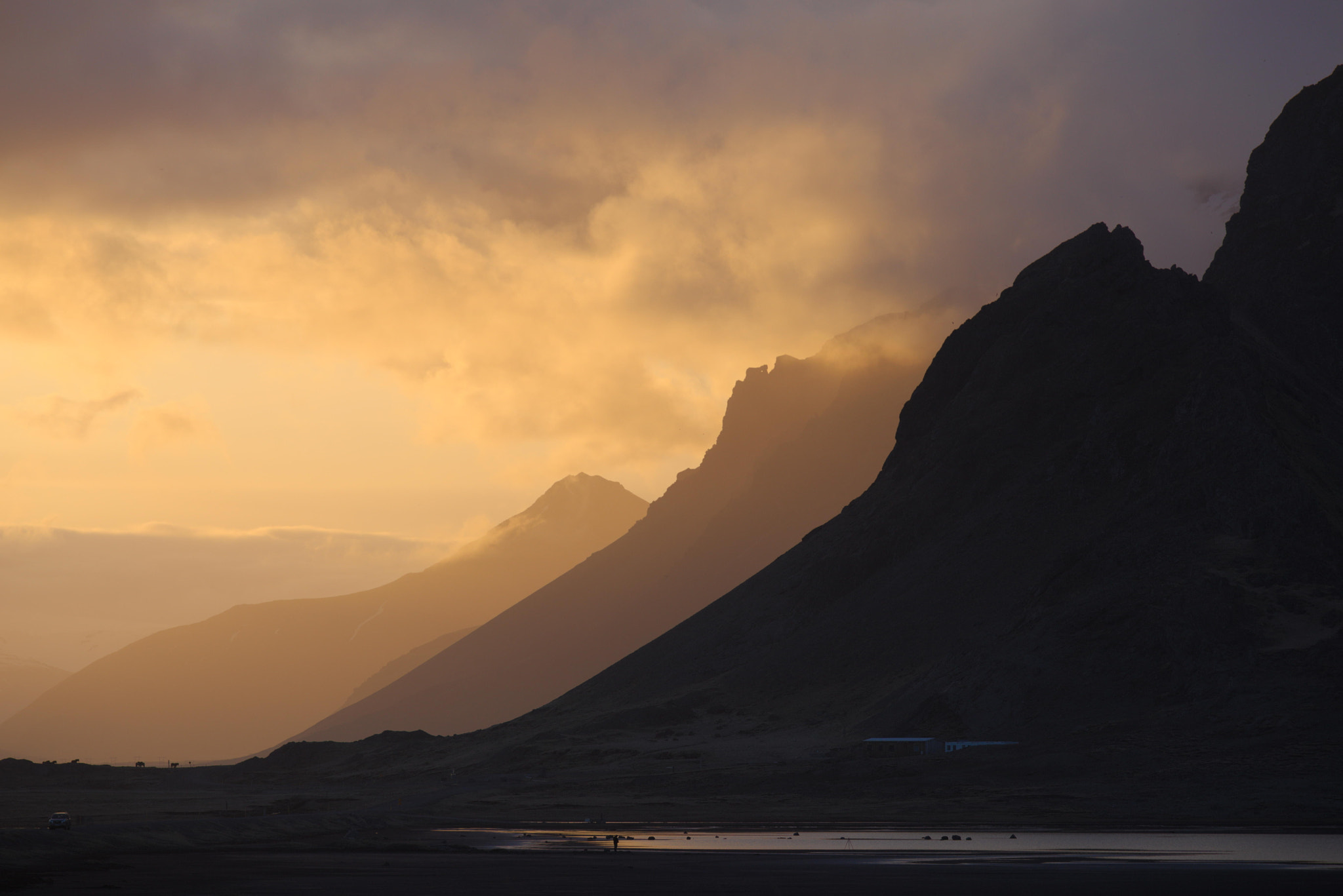 Canon EOS 6D + Canon EF 70-200mm F4L USM sample photo. Vestrahorn at sunset photography