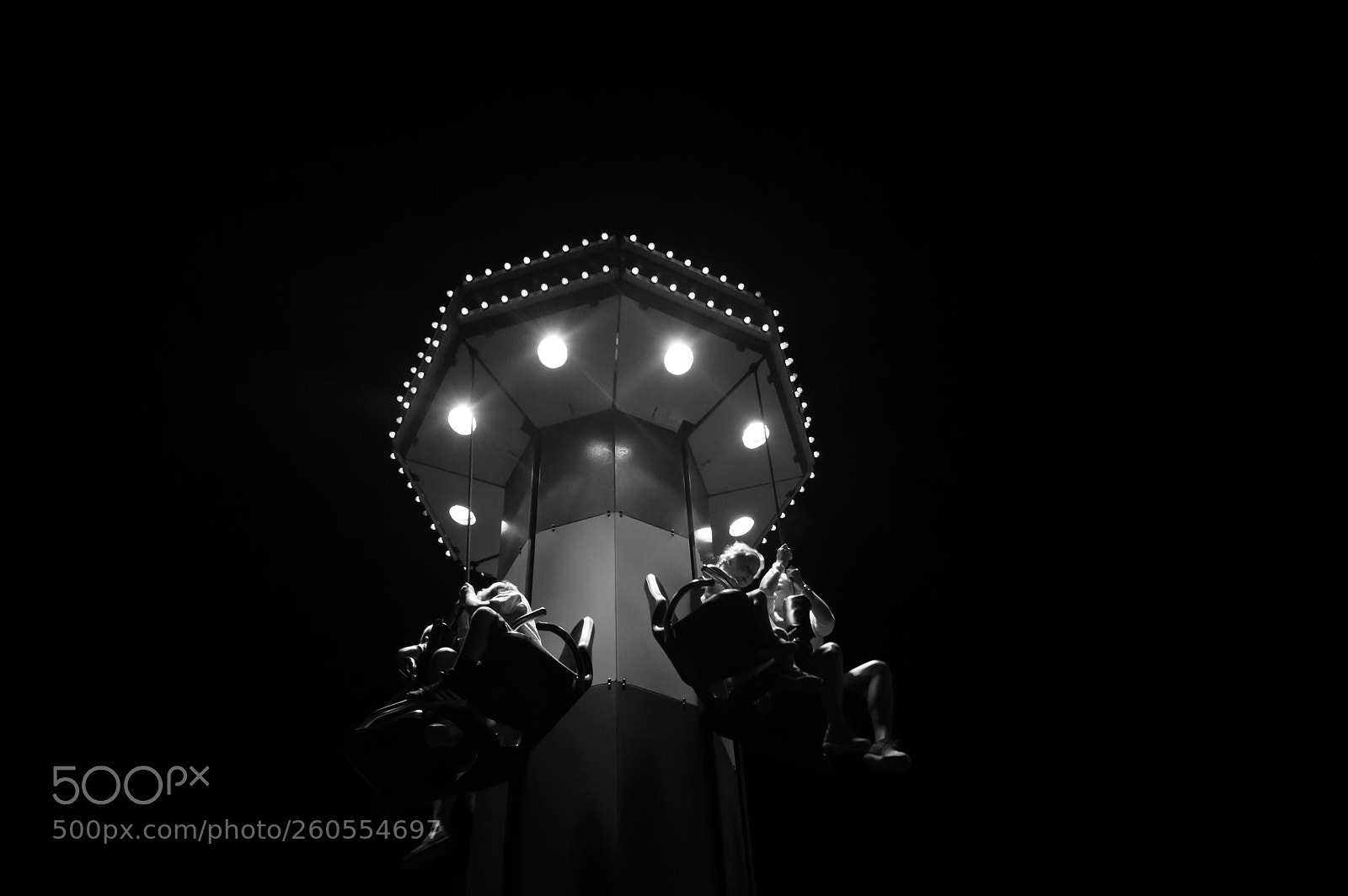 Nikon D3200 sample photo. Amusement ride - bw photography