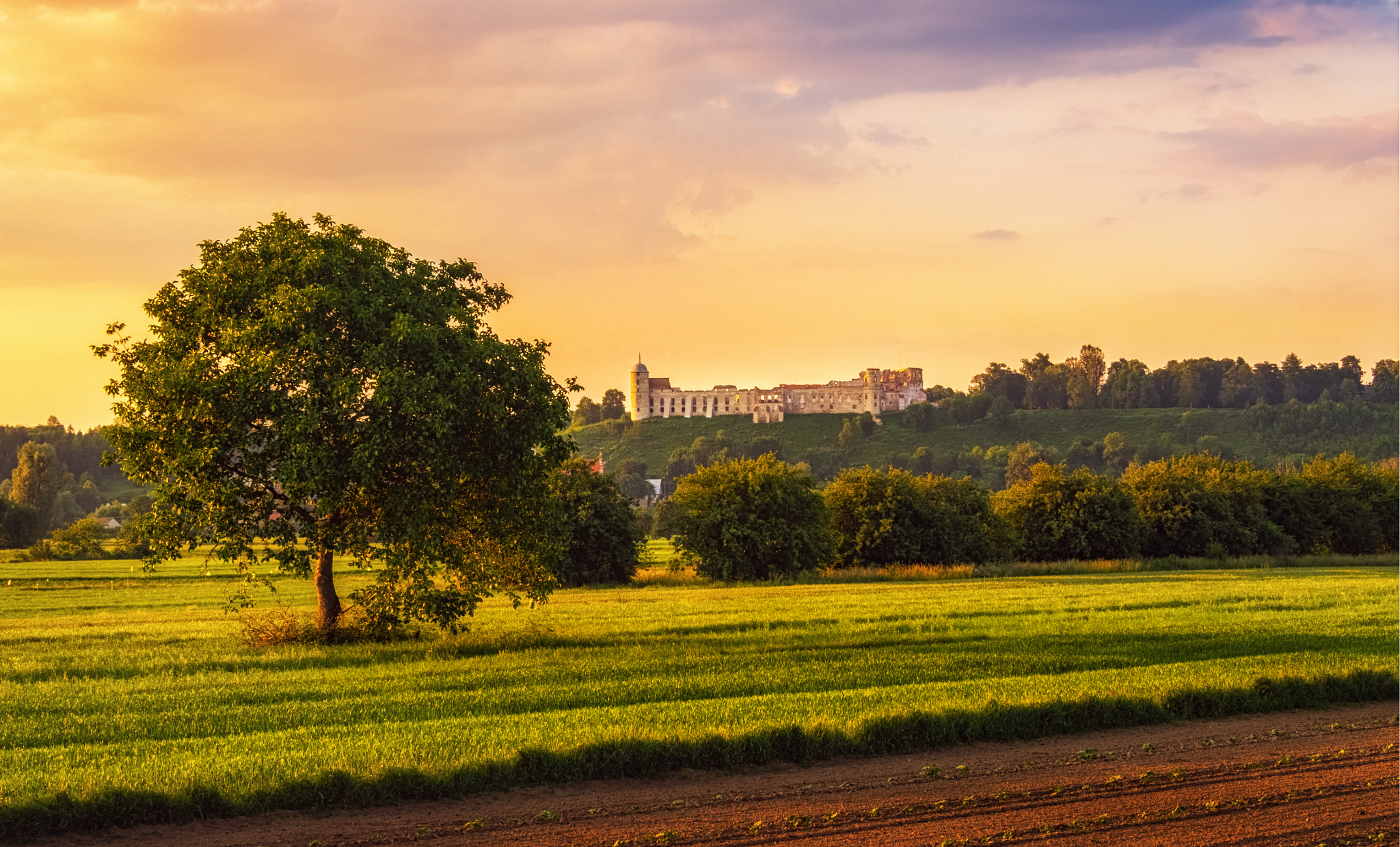 Olympus PEN E-PL6 sample photo. Sunset over the castle photography