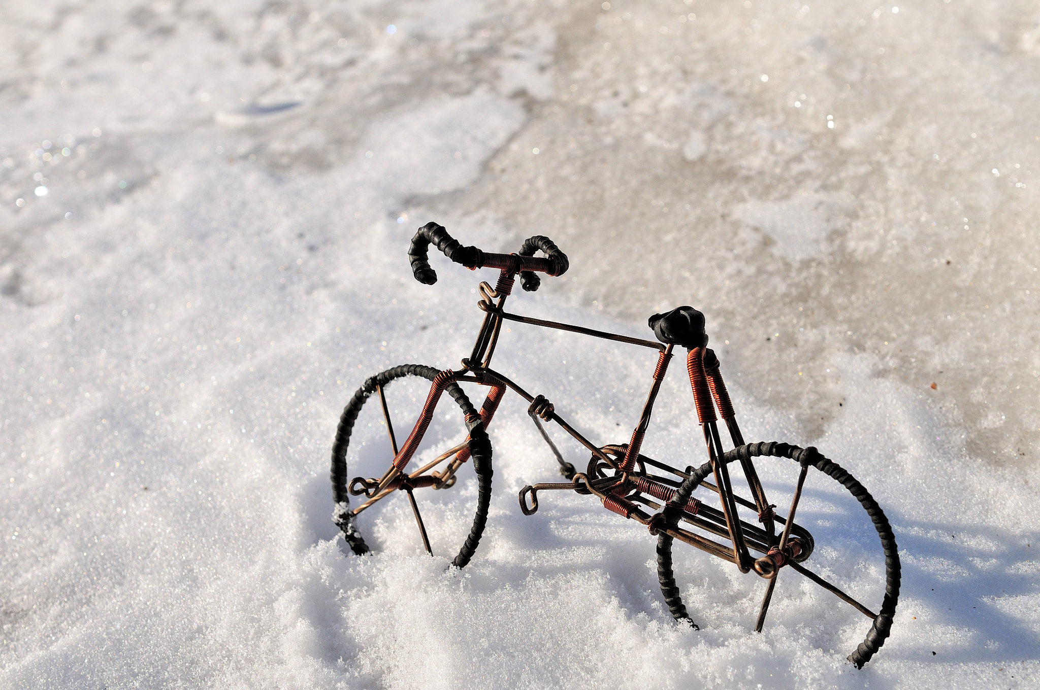 Nikon AF-S Nikkor 24-70mm F2.8G ED sample photo. A toy's bike at the assault of winter photography