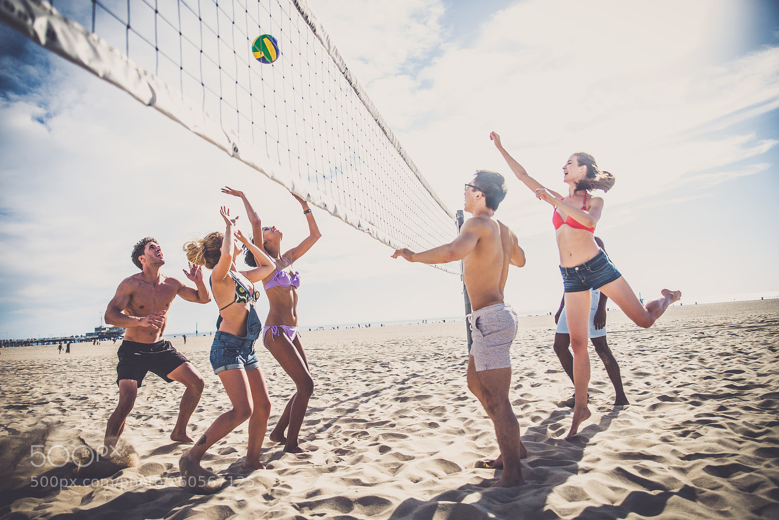 Nikon D610 sample photo. Friends play beach volley photography