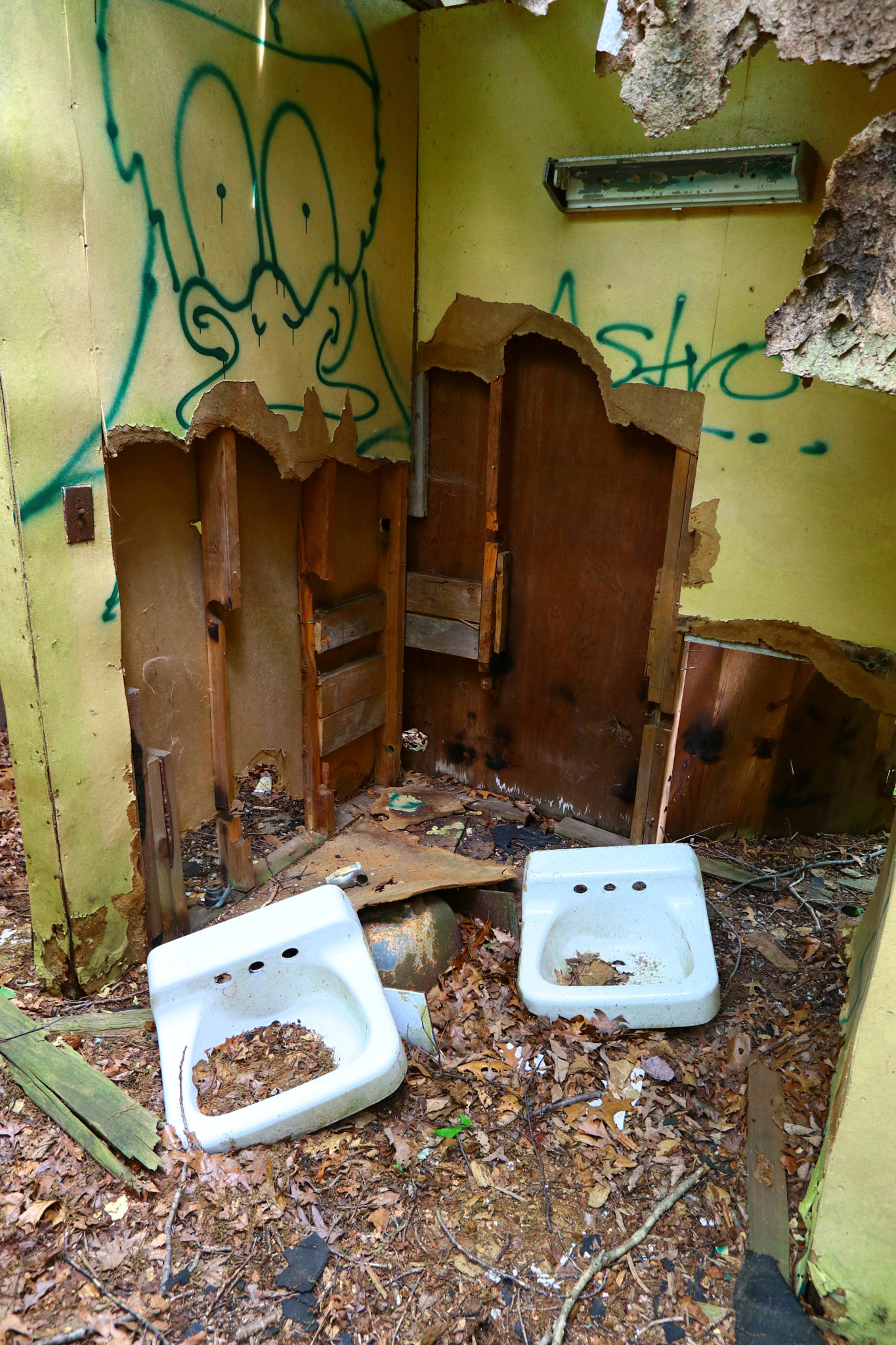 Canon EOS M5 + Canon EF-S 10-22mm F3.5-4.5 USM sample photo. Abandoned camp bathroom 2 photography