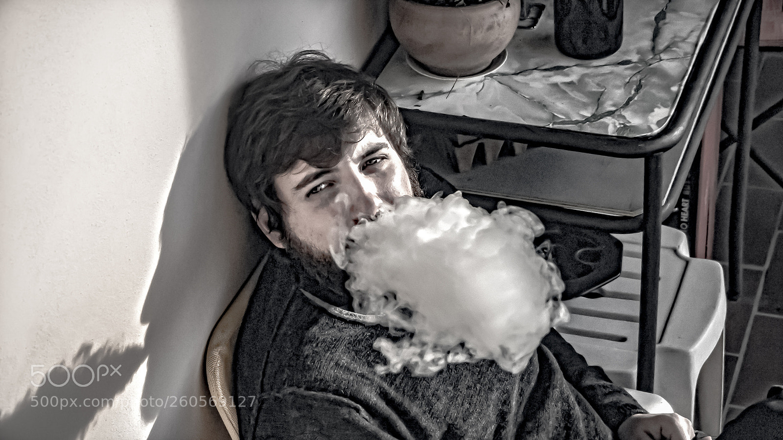 Olympus OM-D E-M10 sample photo. Bubble smoking cigarettes photography