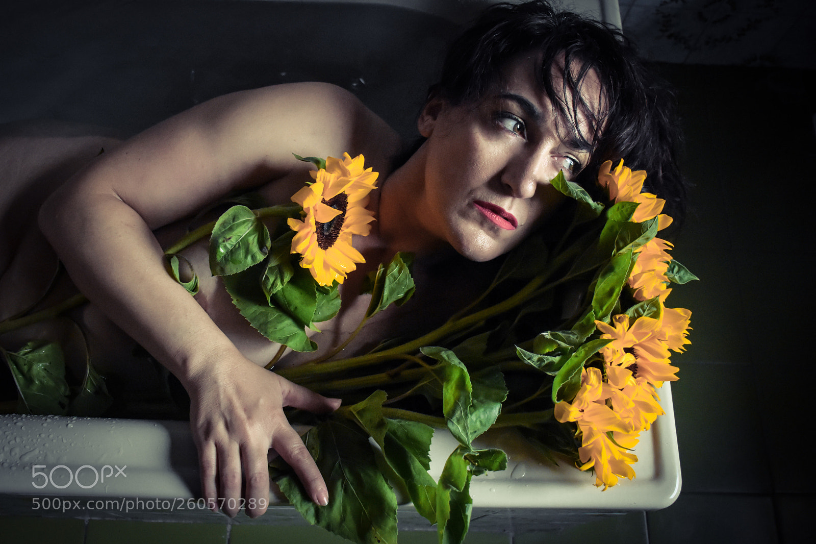 Nikon D7200 sample photo. Bath and sunflowers photography