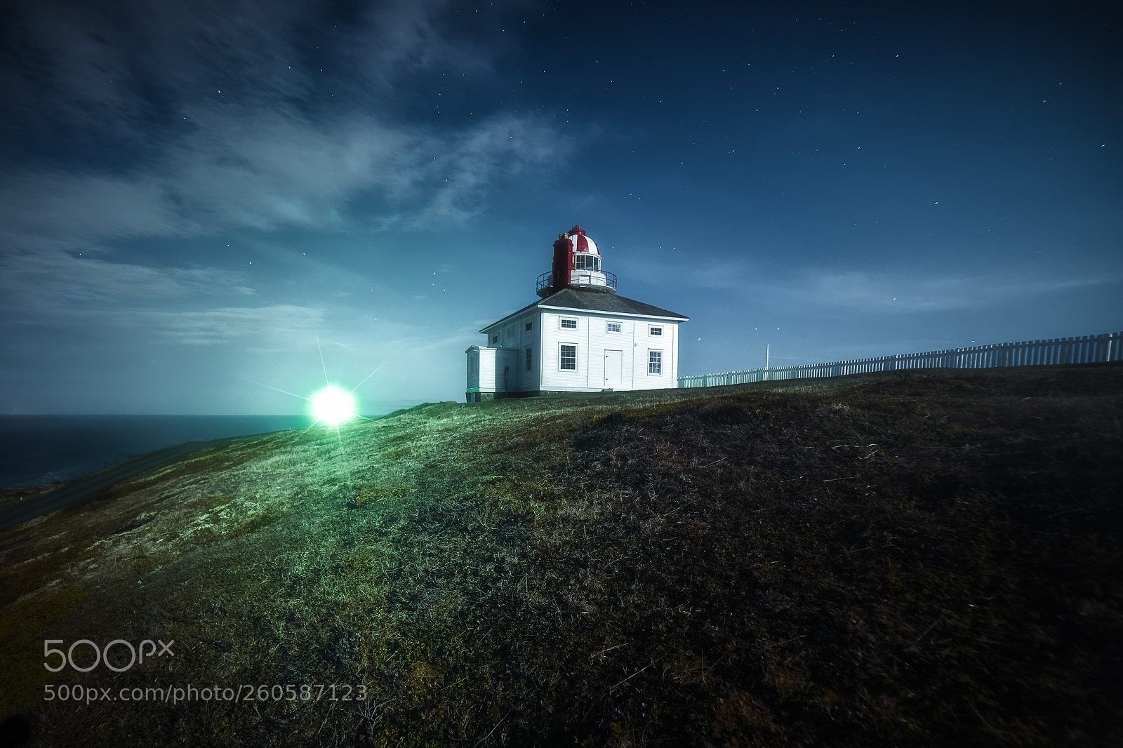 Nikon D810 sample photo. Moonlit night cape spear photography