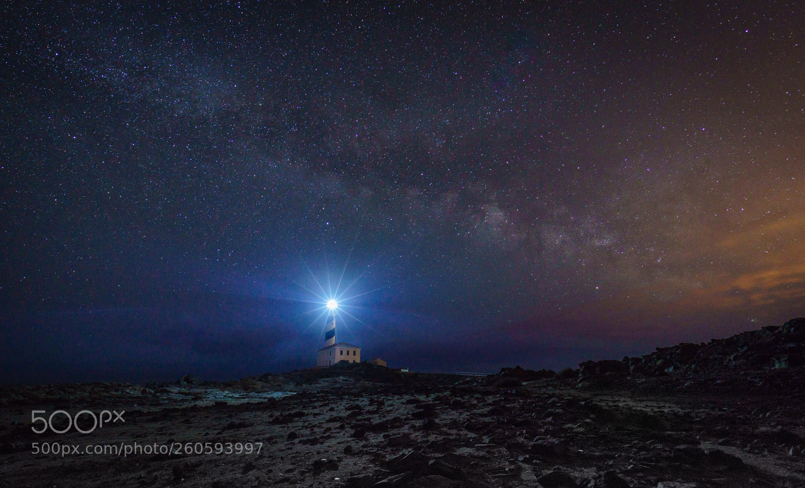 Sony a7R sample photo. Milky way favaritx lighthouse photography