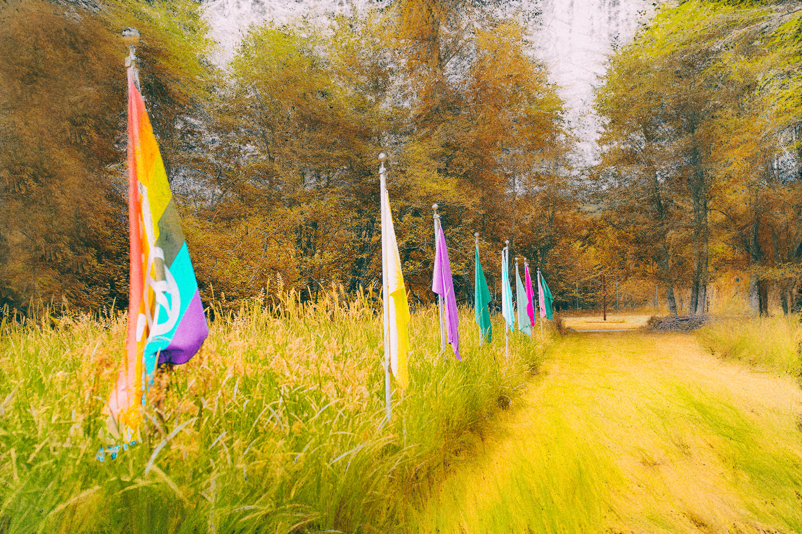 Sigma sd Quattro H sample photo. Path of flags photography