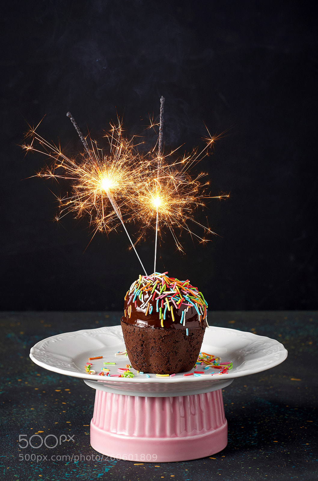 Nikon D5000 sample photo. Birthday double chocolate cupcake photography