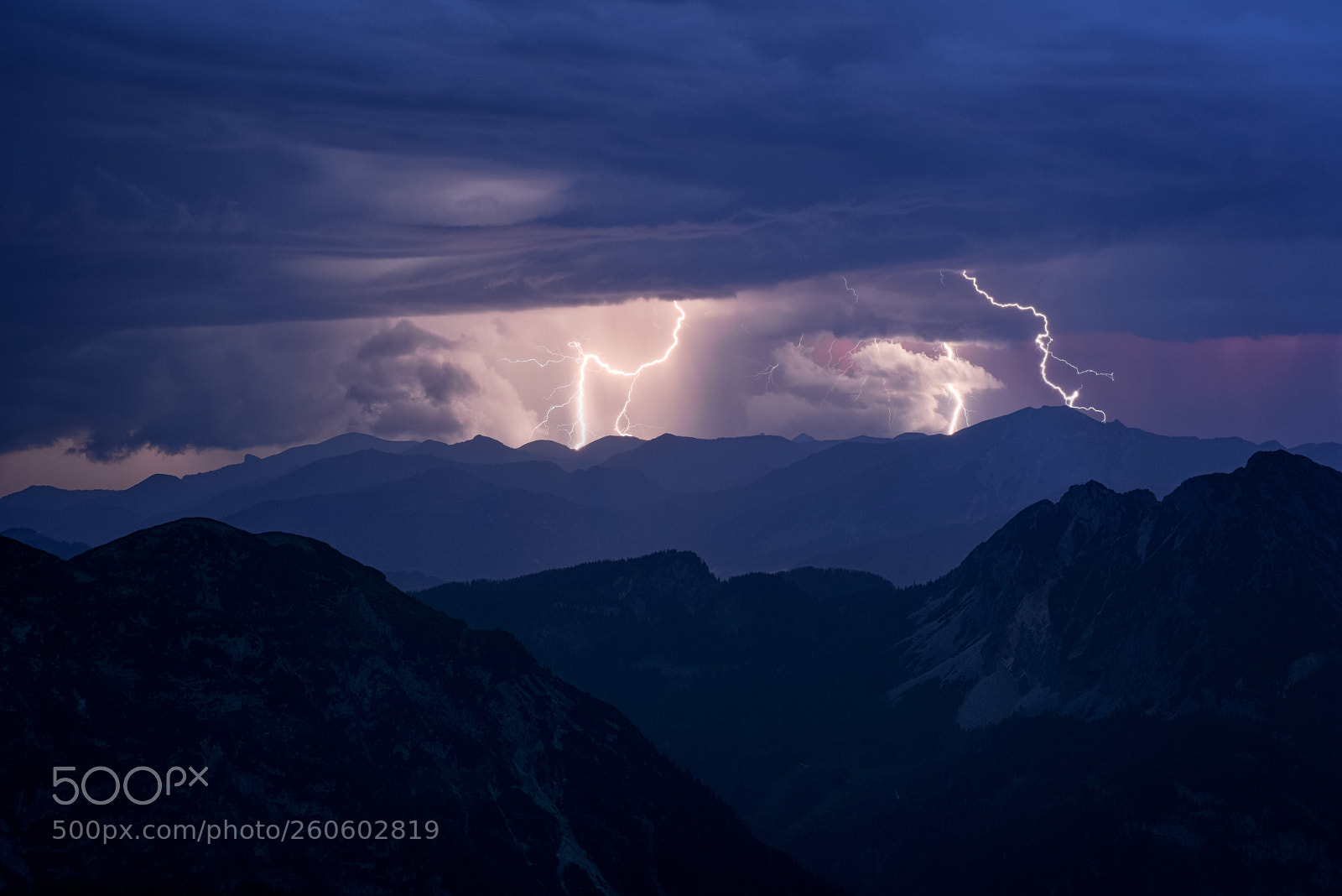 Nikon D750 sample photo. Lightning over the alps photography