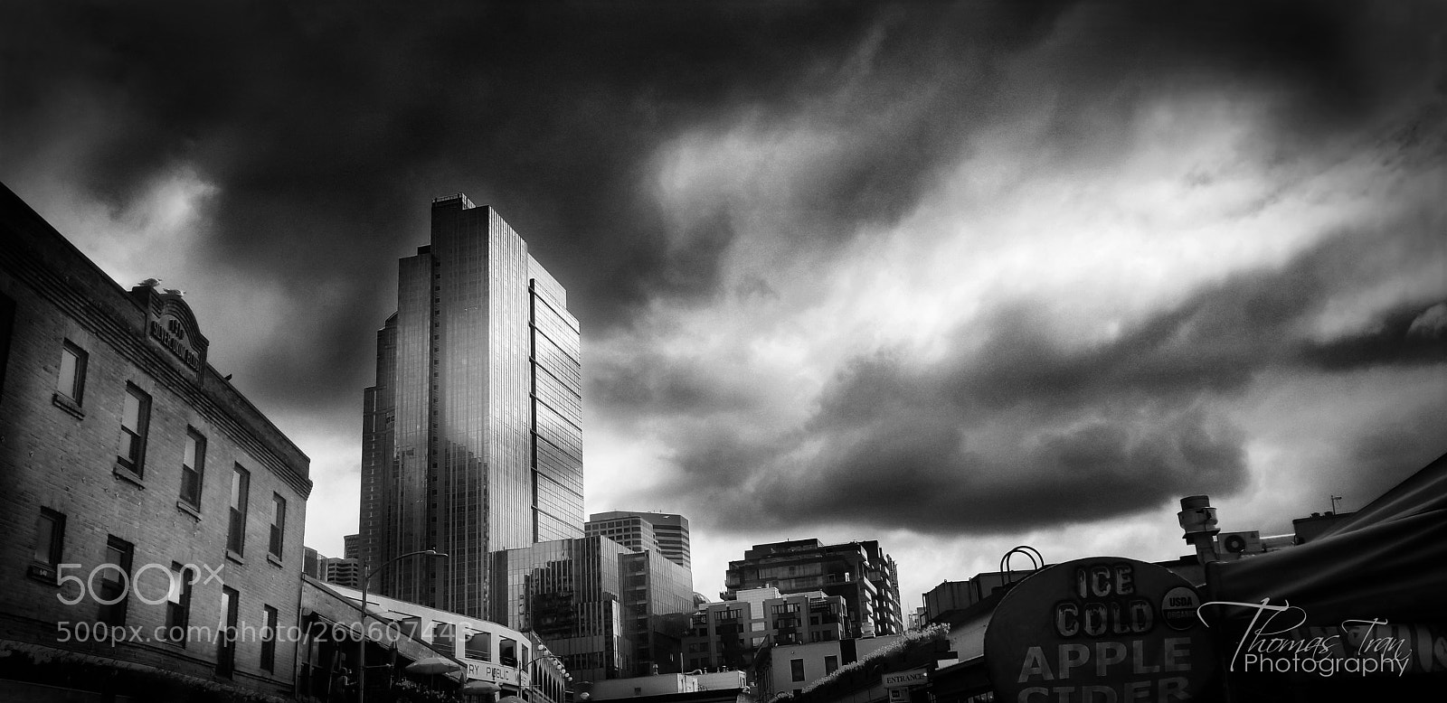 Samsung Galaxy S8+ sample photo. Seattle storm bw photography