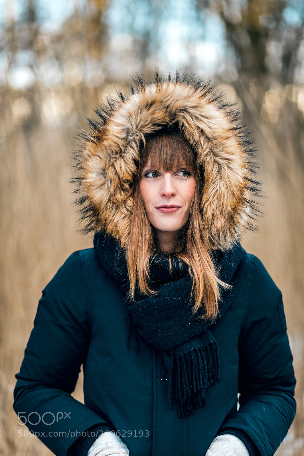 Canon EOS 5D Mark IV sample photo. Girl in winter jacket photography