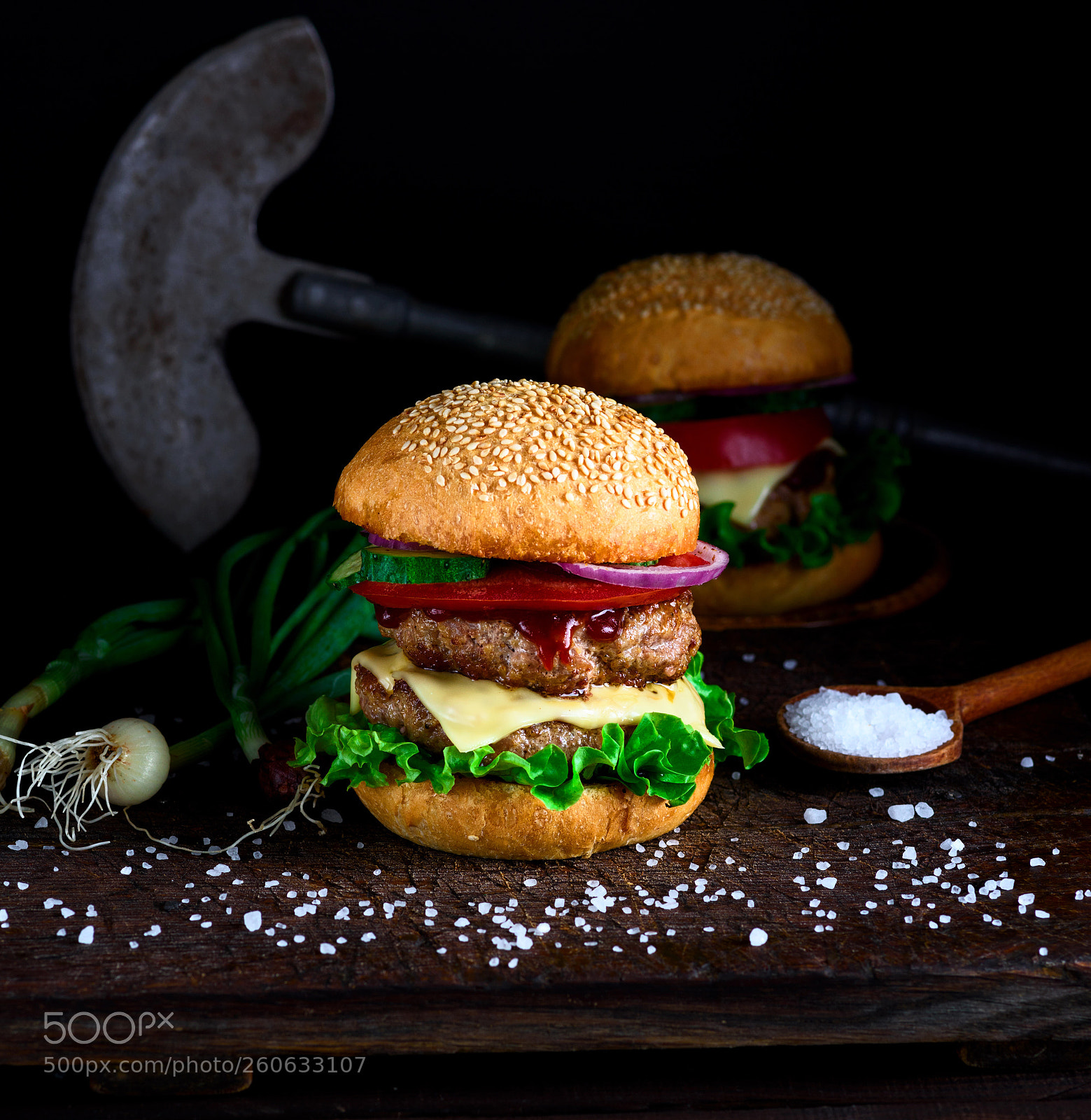 Nikon D810 sample photo. Homemade burger with lettuce photography