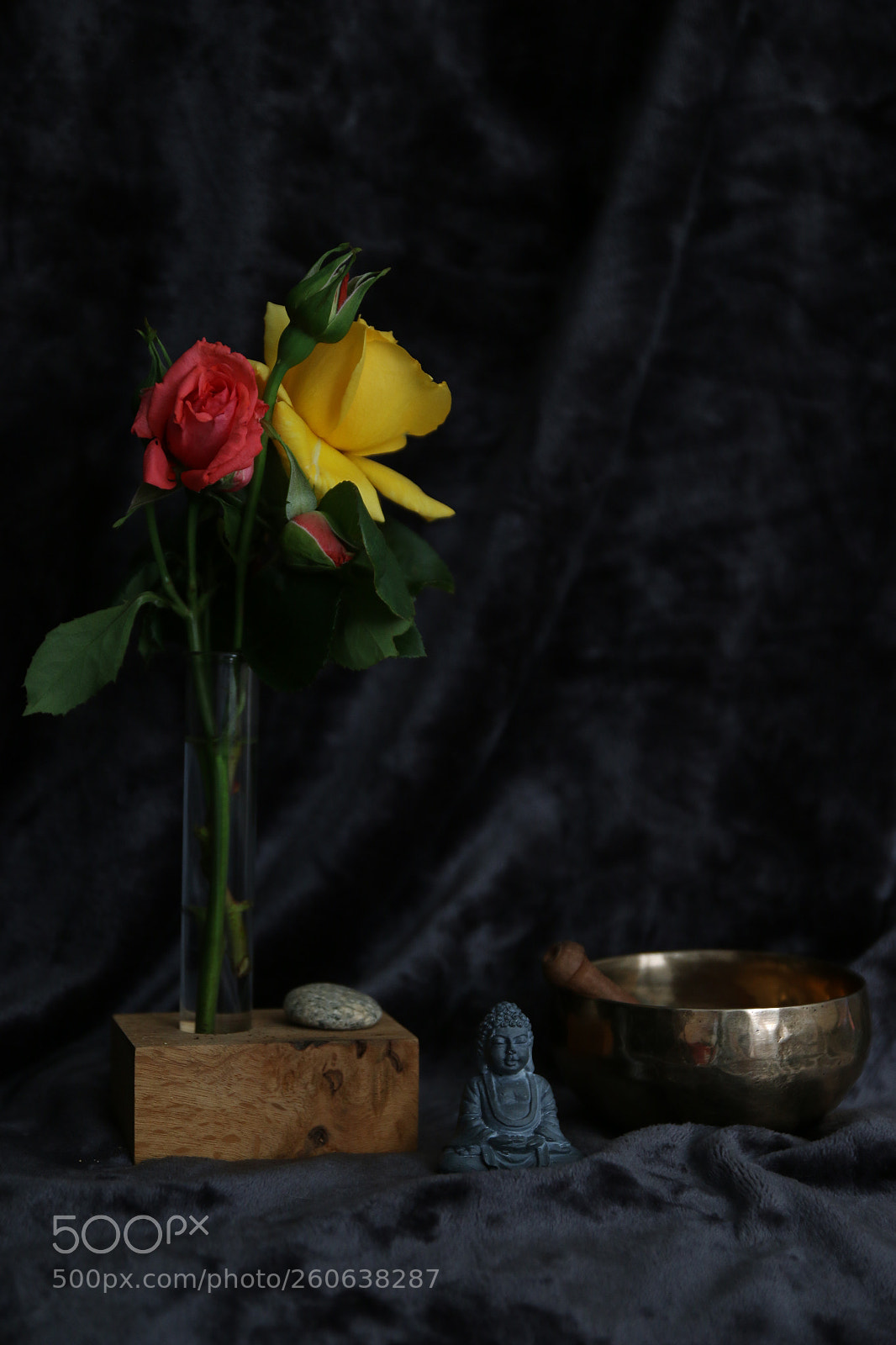 Canon EOS 70D sample photo. Roses et bouddha photography