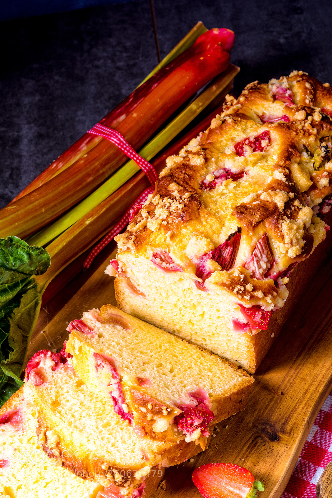 Nikon D810 sample photo. Brioches with rhubarb, strawberry photography