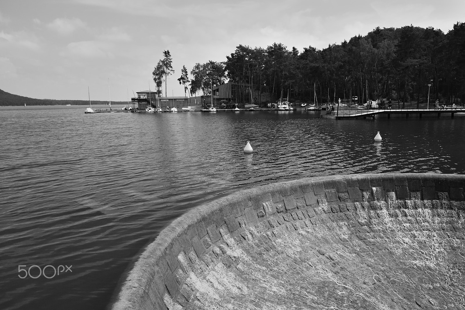 Nikon D5300 sample photo. Machovo jezero lake with discharge after reconstruction in foreground and little marina on... photography