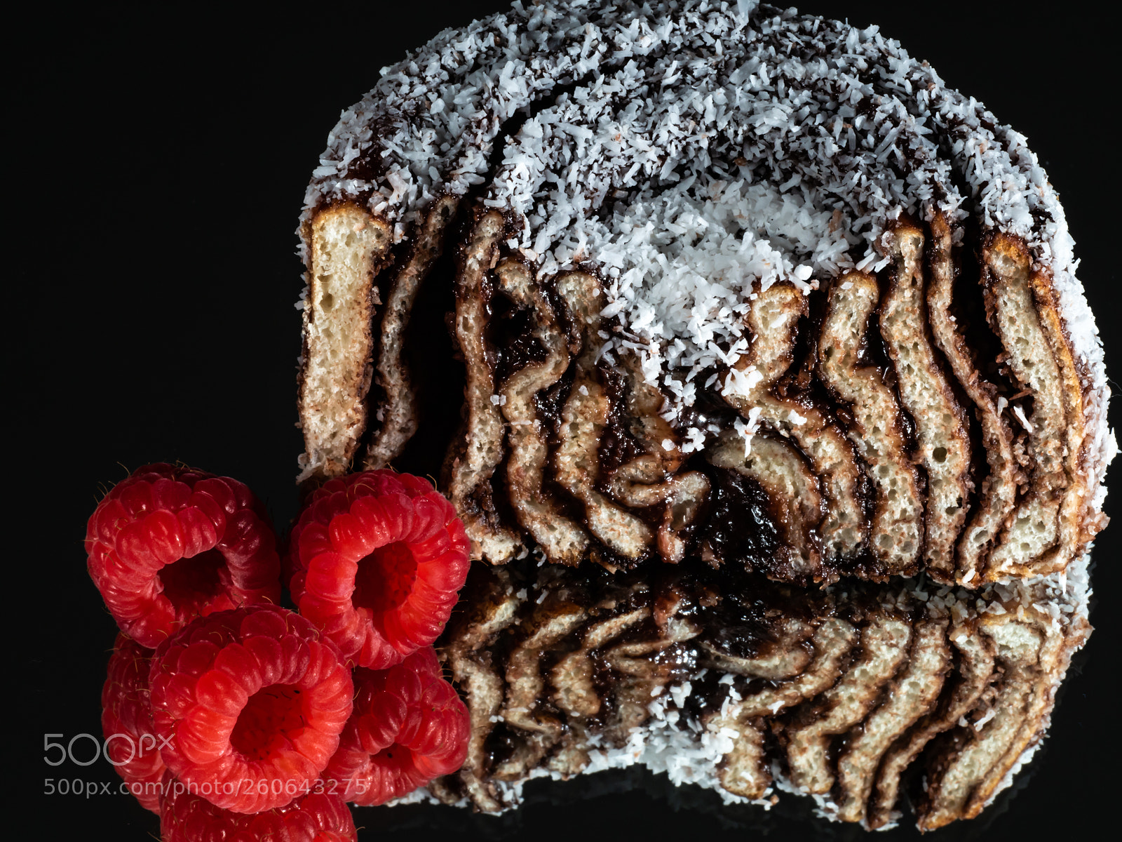 Olympus OM-D E-M5 II sample photo. Raspberries and chocolate coconut photography