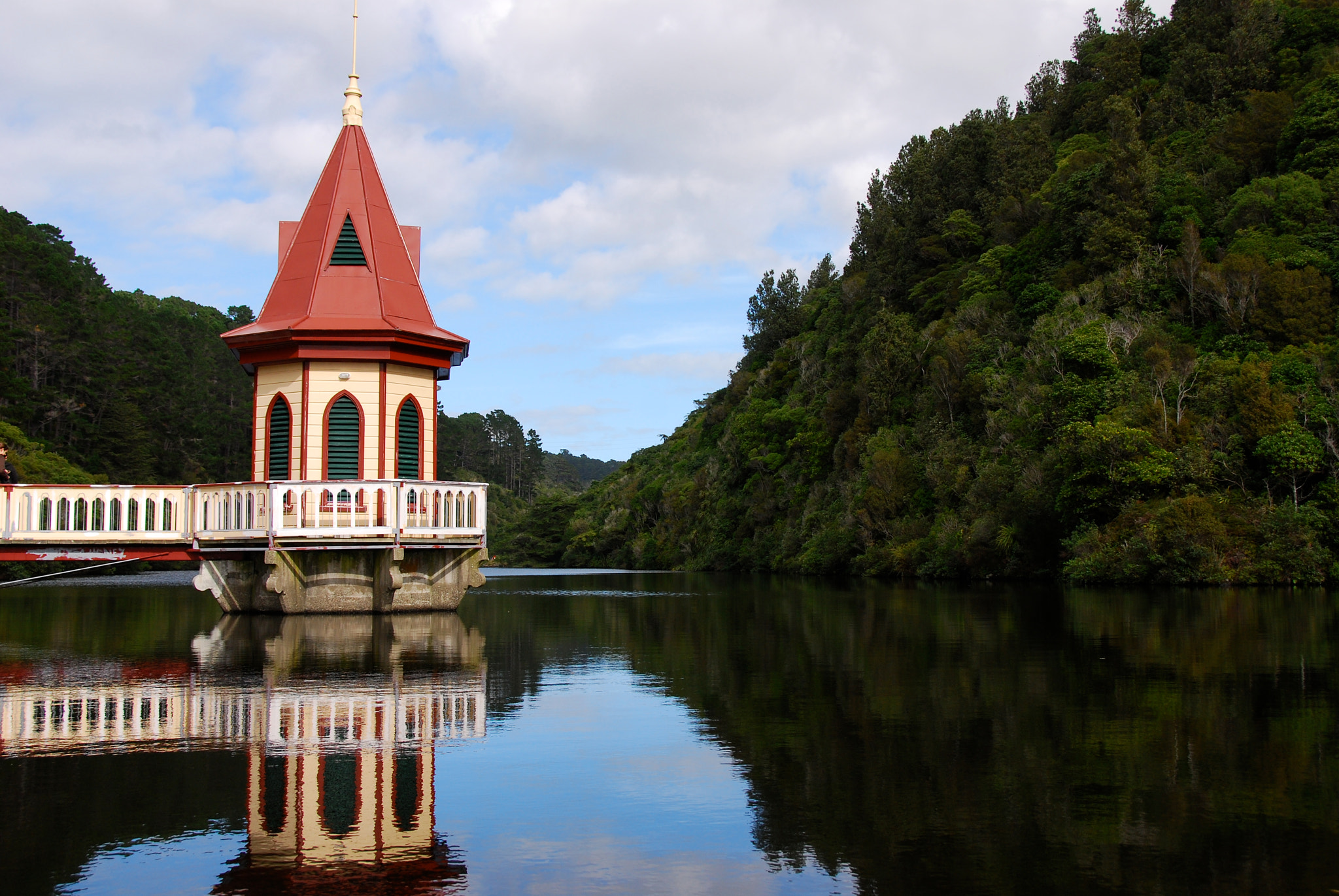 Nikon D80 sample photo. Lower dam at zealandia.  wellington.  new zealand photography