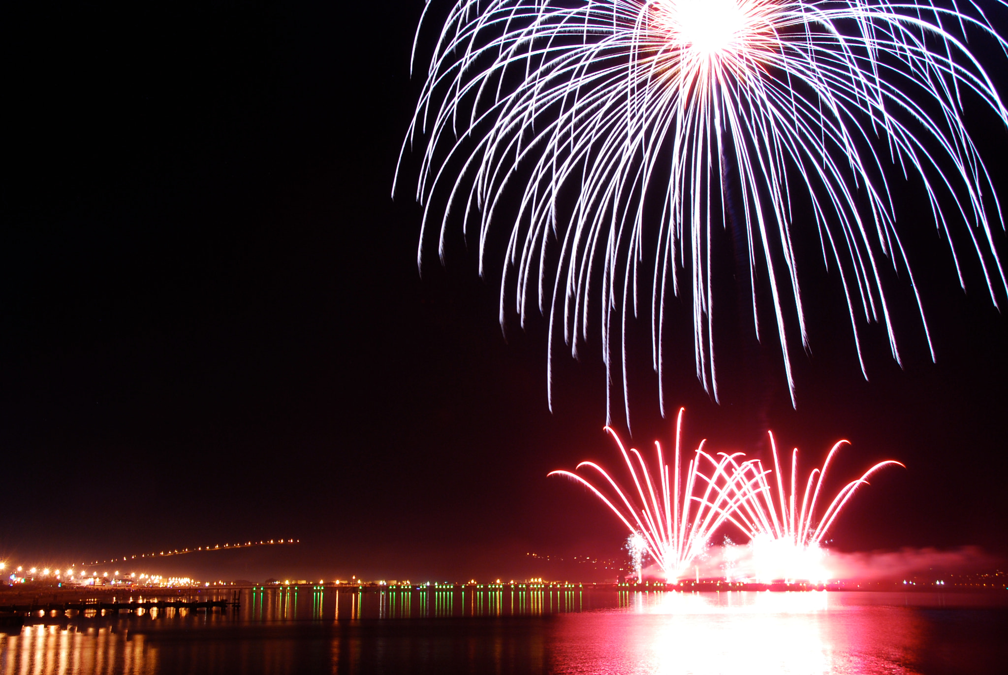 Nikon D80 sample photo. Fireworks.  wellington harbour.  new zealand. photography