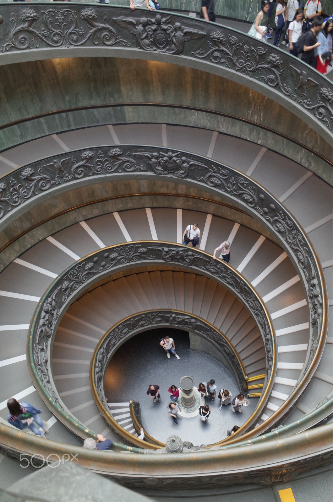 Ricoh GR sample photo. Spiral stairs in vatican museum photography