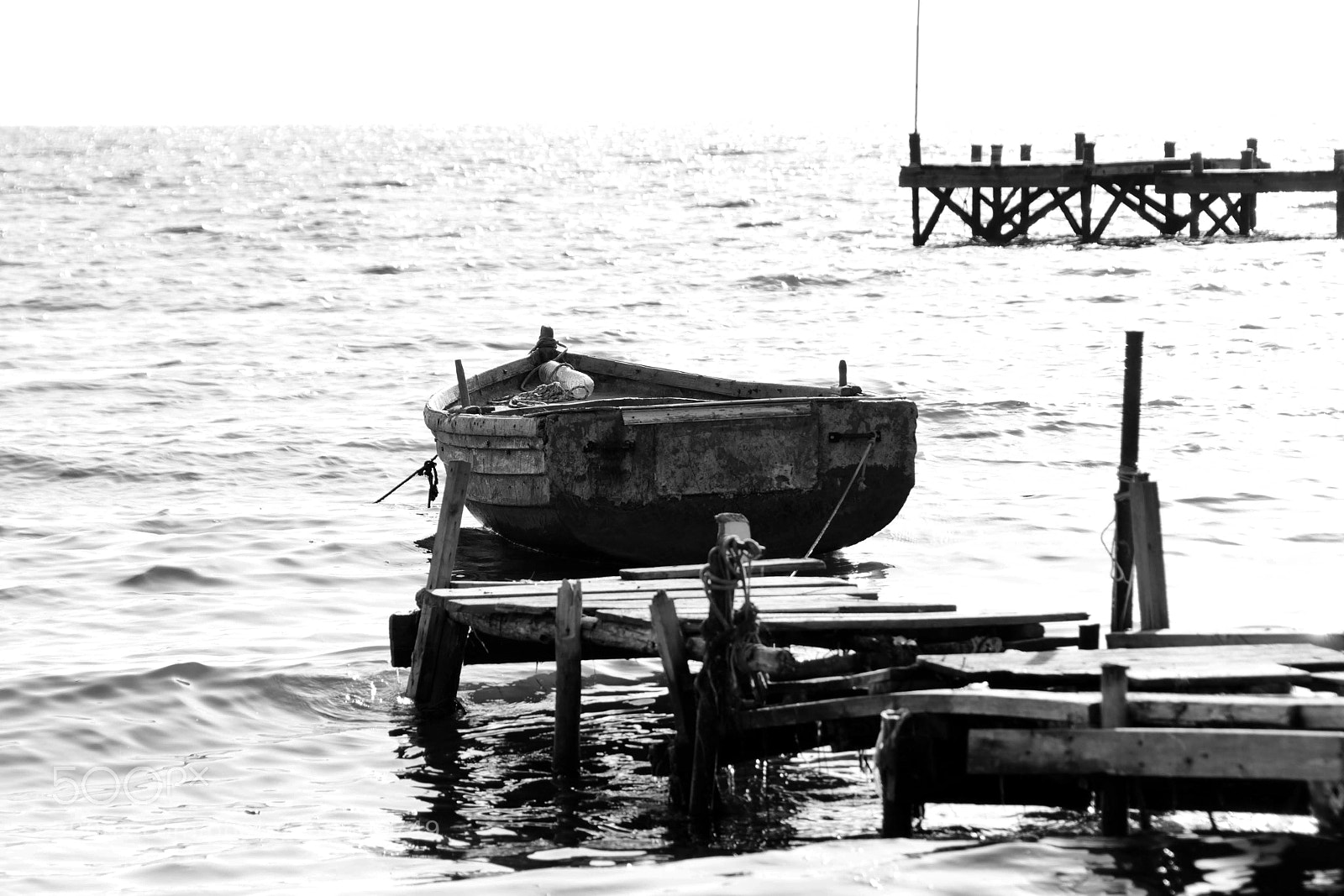 Nikon D5500 sample photo. Black and white boat photography