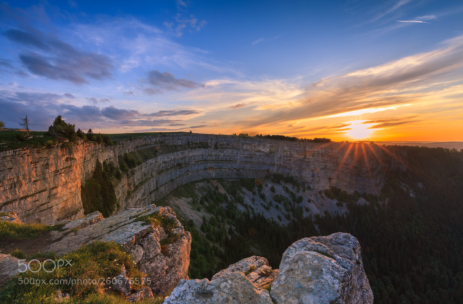 Canon EOS 5D Mark II sample photo. Sunset over creux du photography