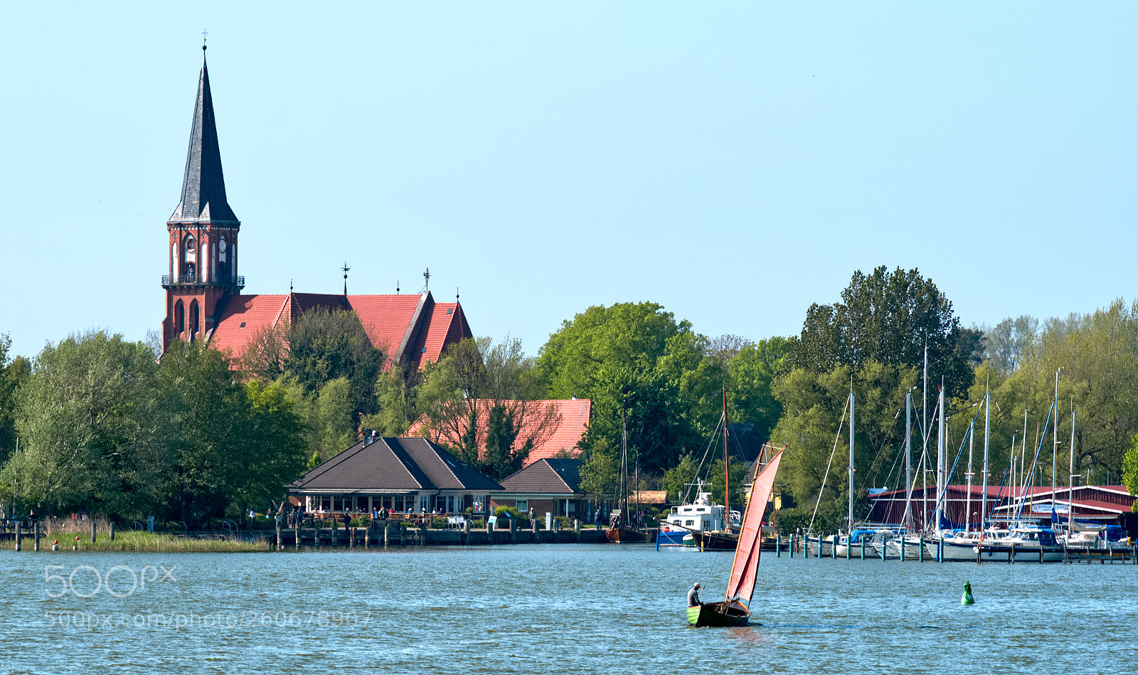 Nikon D610 sample photo. Wustrow pier and church photography