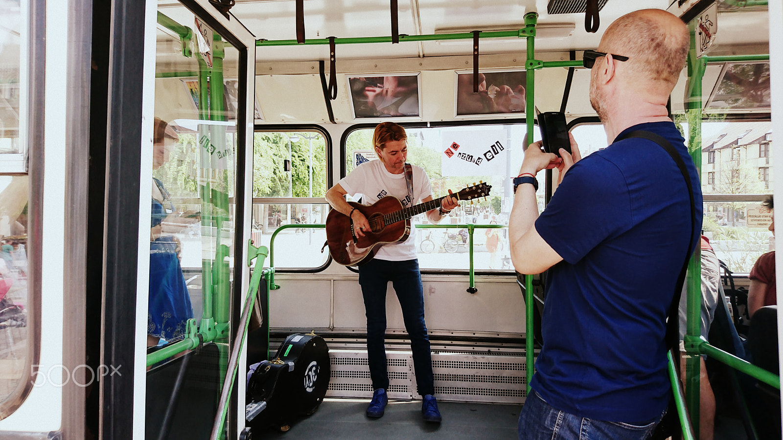 Sony Xperia XZ sample photo. Exhibition on a bus photography