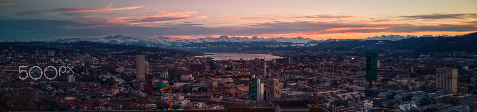 HUAWEI Honor 9 sample photo. Zurich panorama in sunset photography