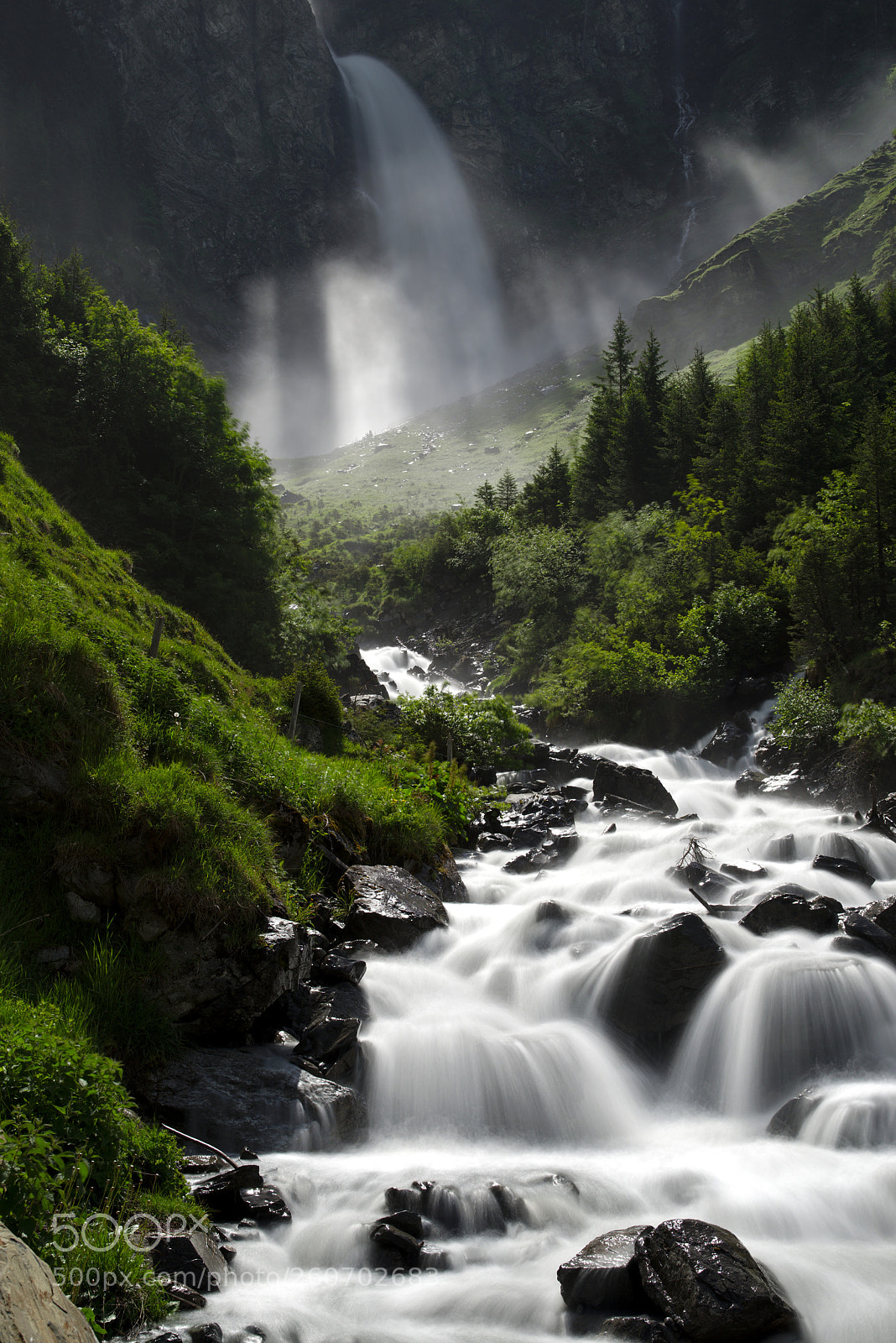 Pentax K-1 sample photo. Waterfall in sunlight and photography