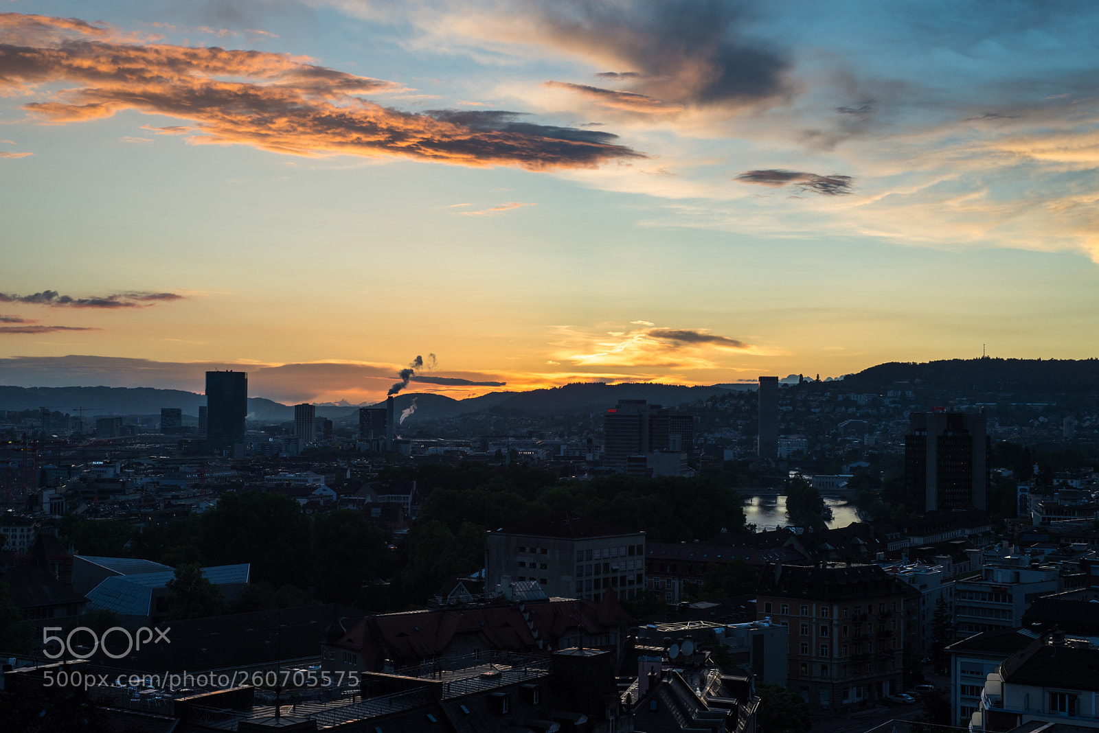 Nikon D610 sample photo. Sunset zurich city photography