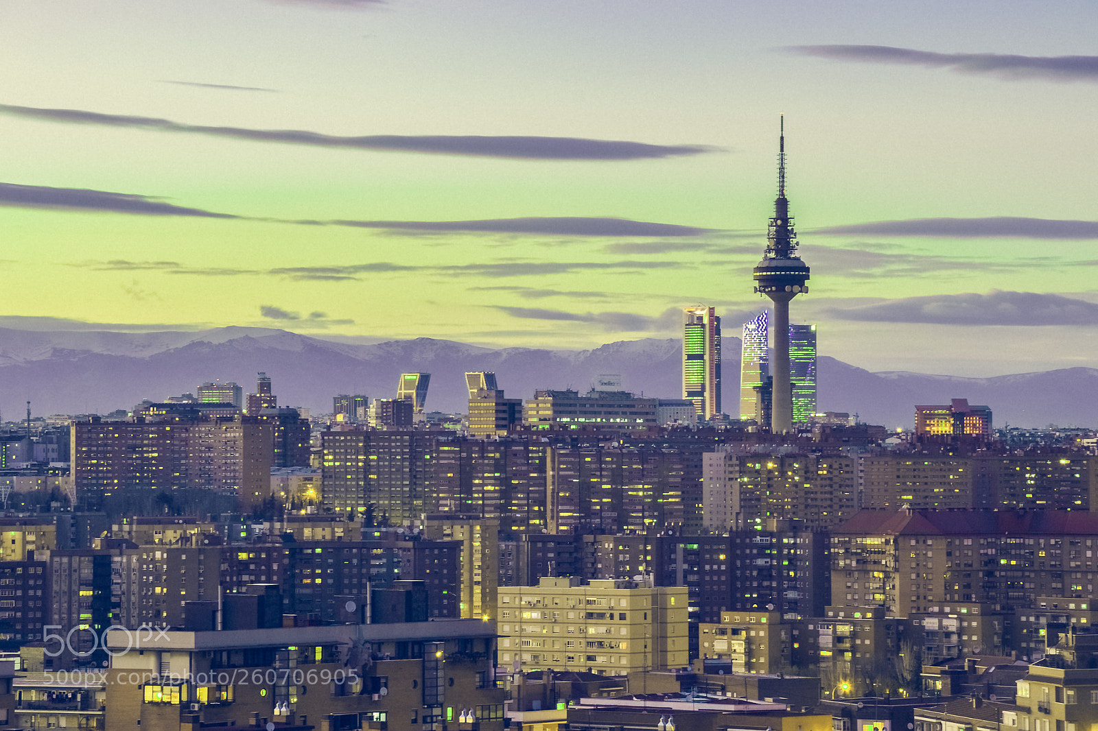 Nikon D3100 sample photo. Madrid skyline cityscape from photography