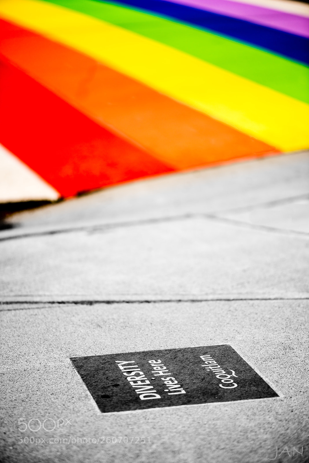 Nikon D810 sample photo. Rainbow crosswalk photography