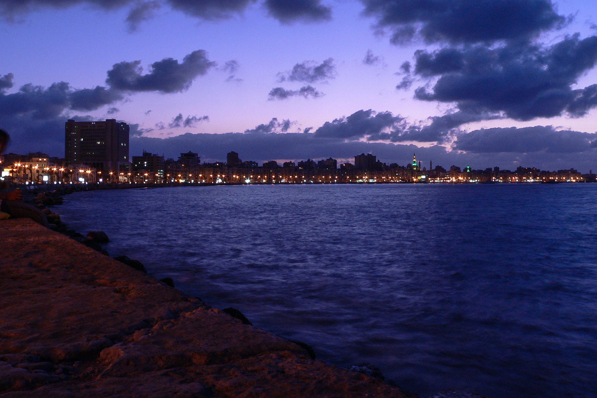 Panasonic DMC-FZ20 sample photo. Sunset at alexandria's corniche photography