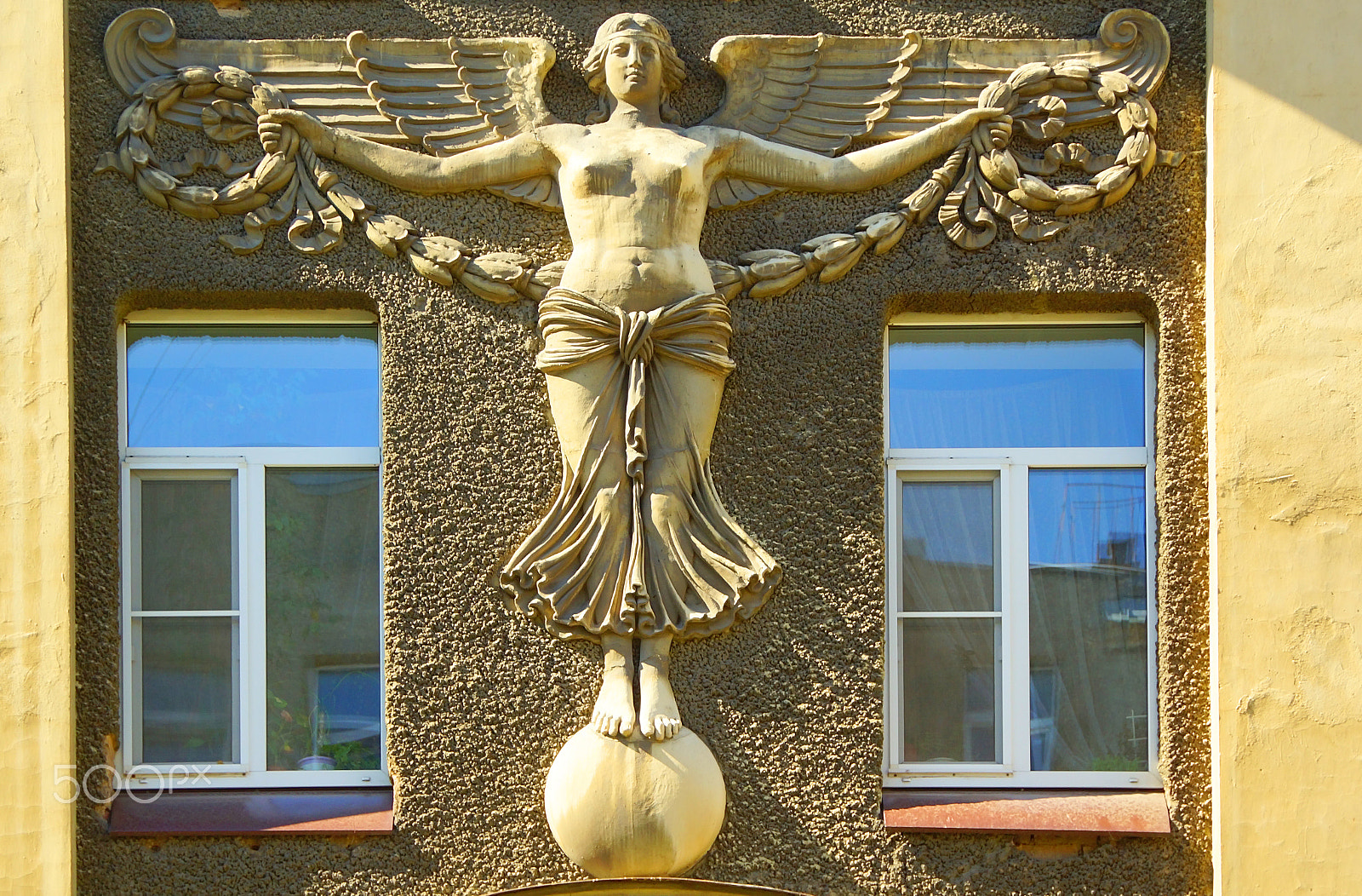 Sony SLT-A77 + Tamron AF 28-105mm F4-5.6 [IF] sample photo. Fragment of the facade of an apartment house in the art nouveau style photography