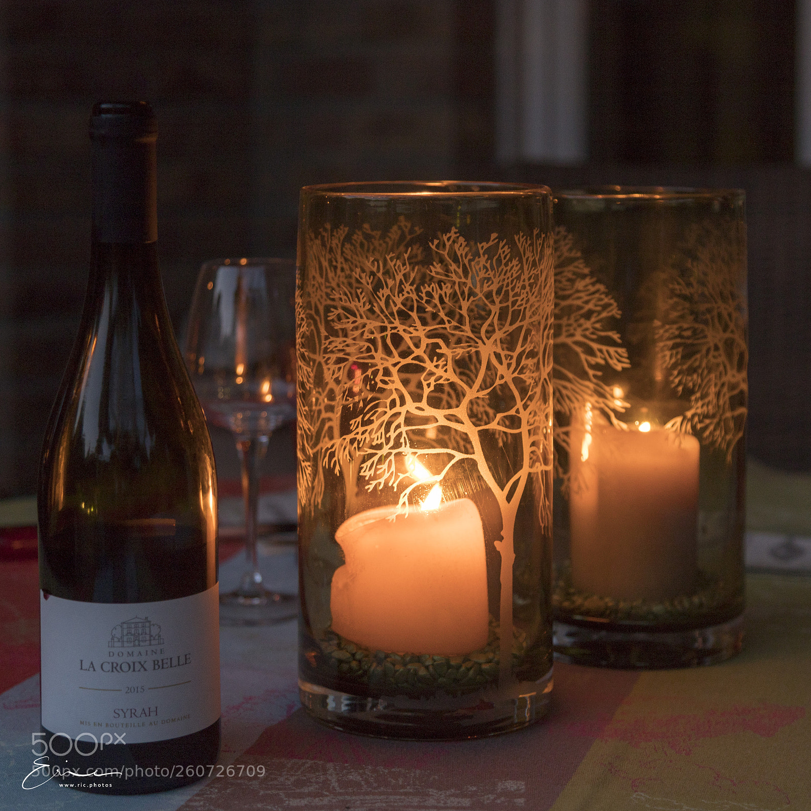 Canon EOS 6D Mark II sample photo. Red wine and candles photography