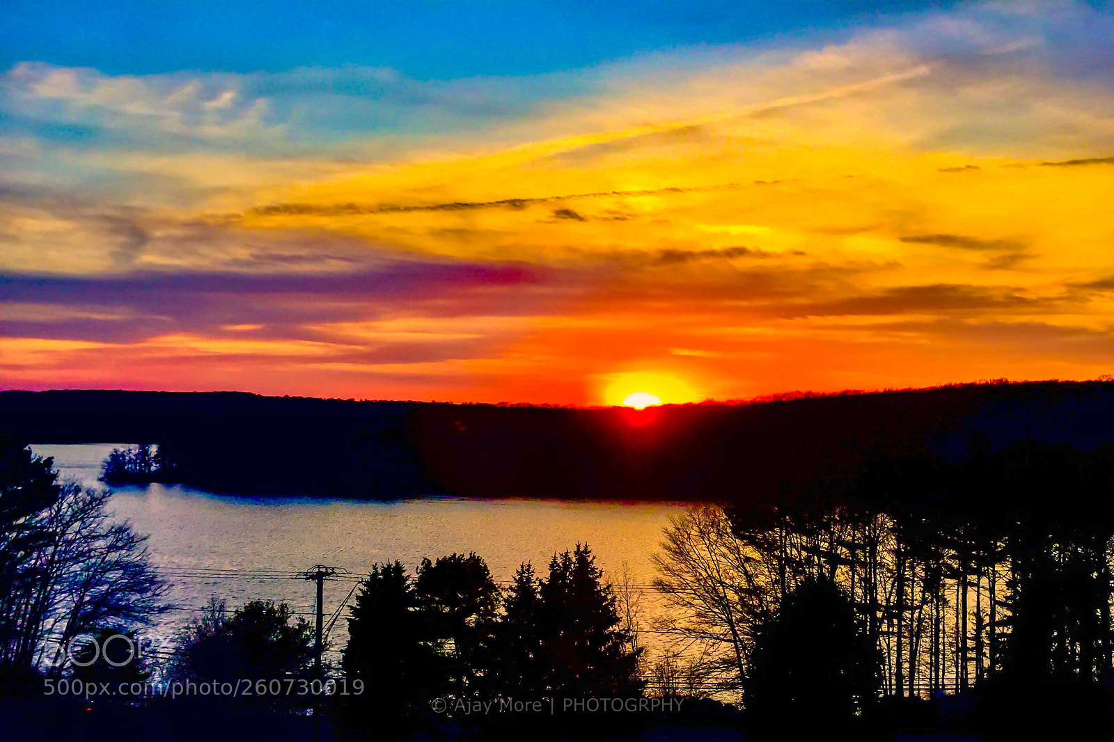 Apple iPhone 6 sample photo. Sunset over pohegnut reservoir photography
