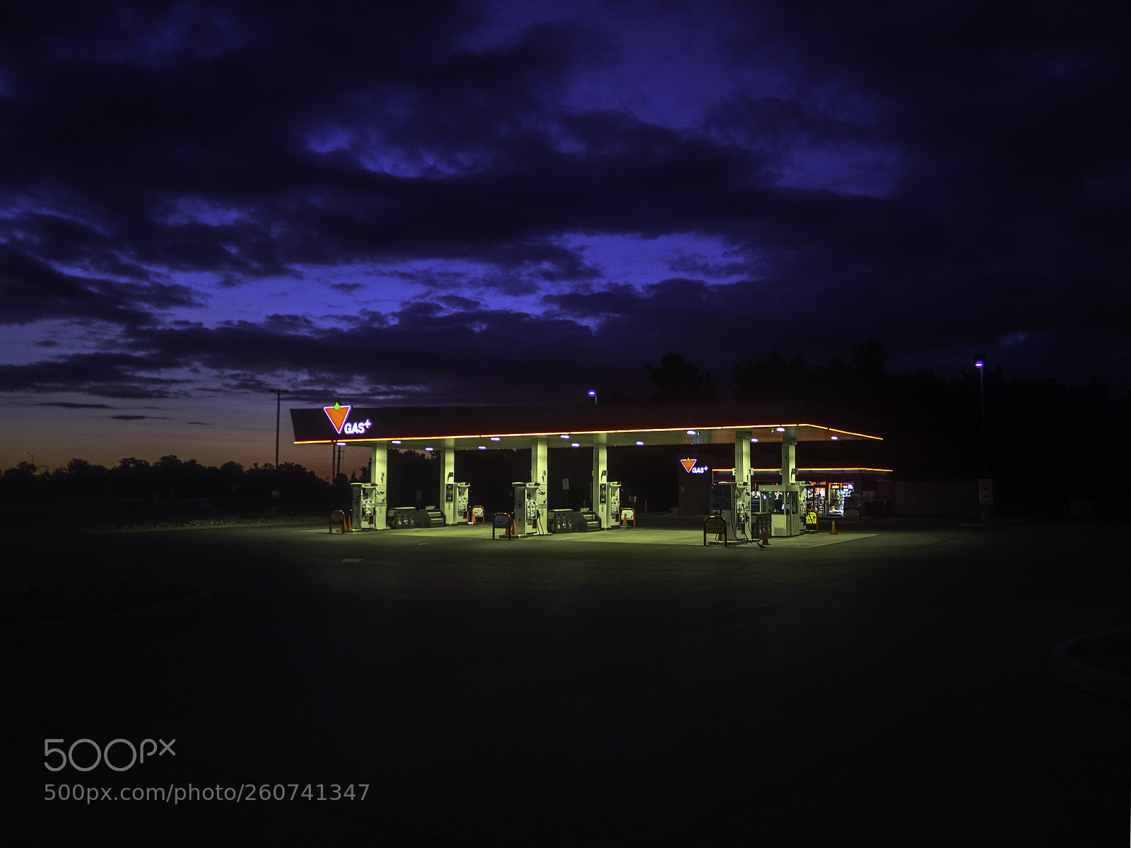Olympus OM-D E-M1 sample photo. Gas station sunrise photography